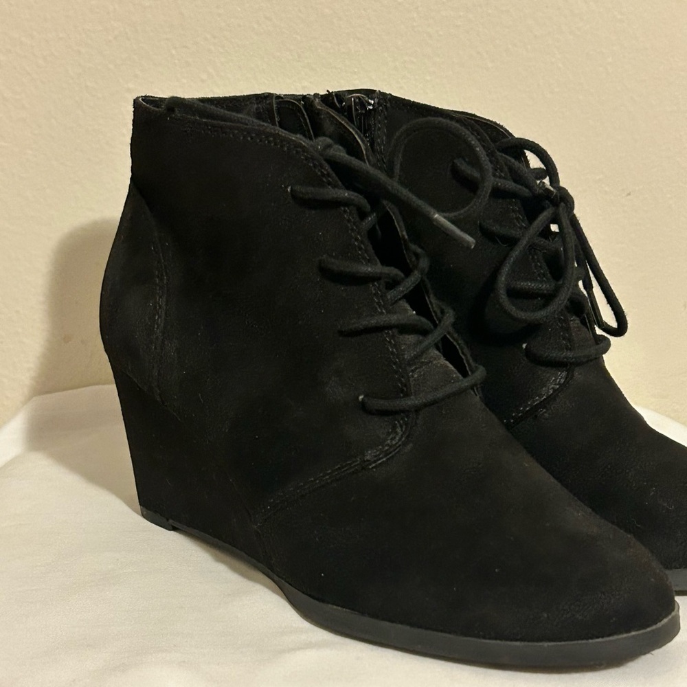 Women's Black Wedge Ankle Boots
